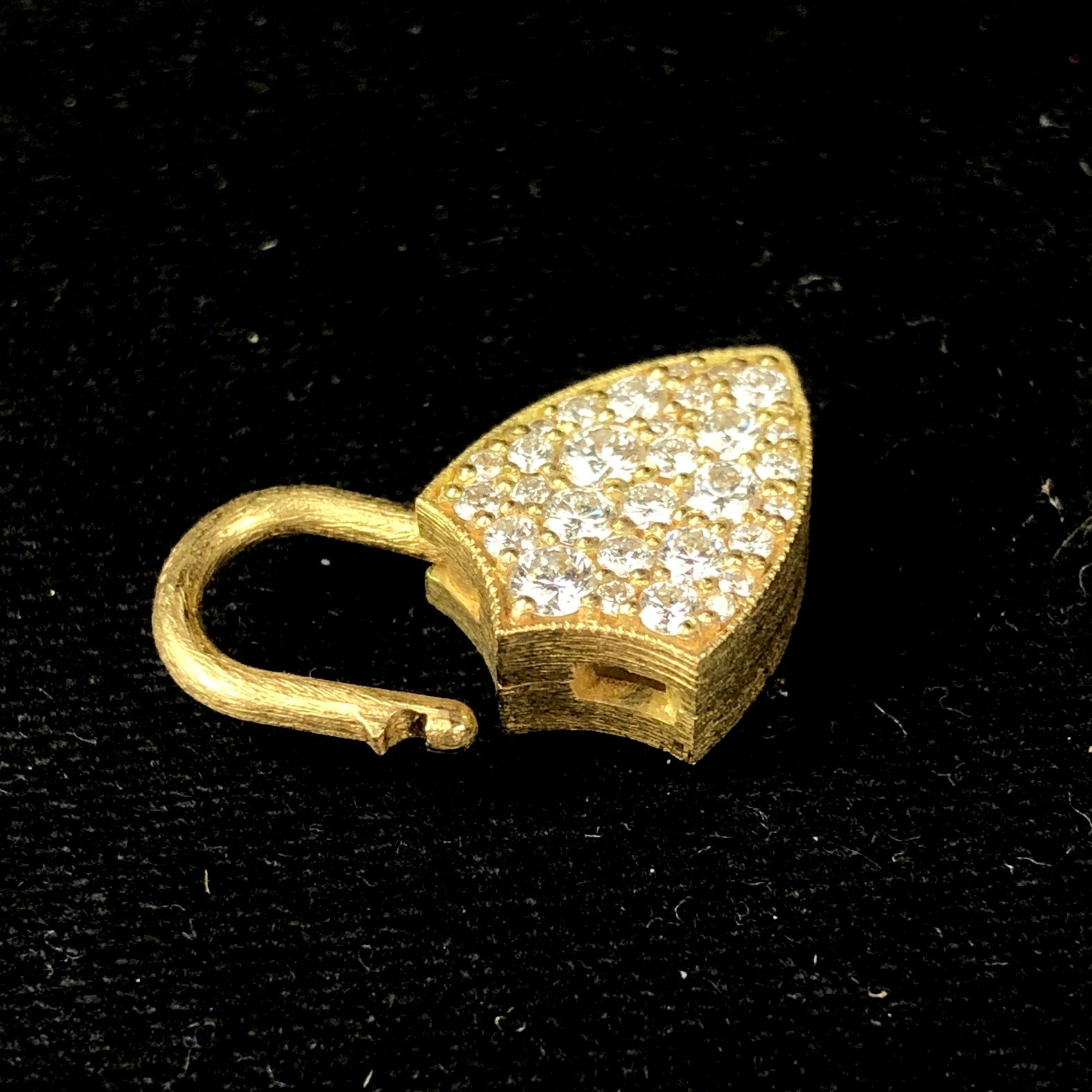 Front top view of open Diamond Shield Padlock