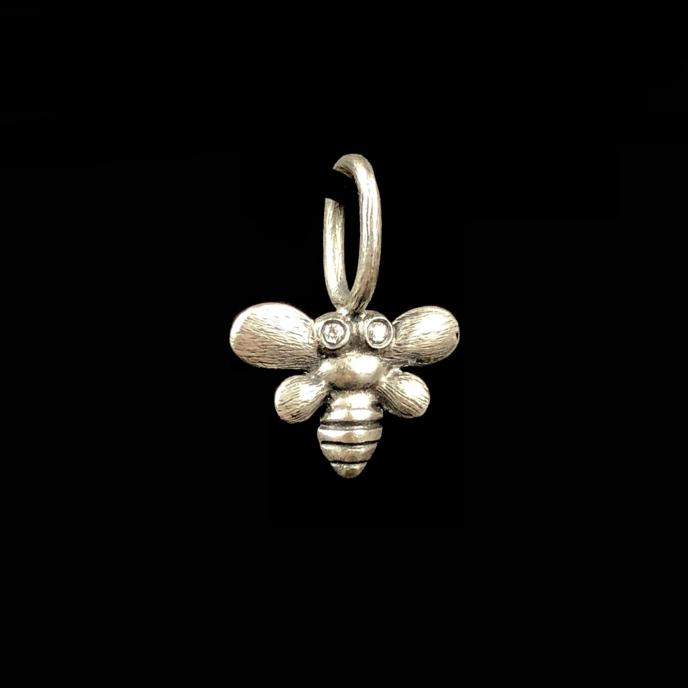 Front view of Silver Bee Charm