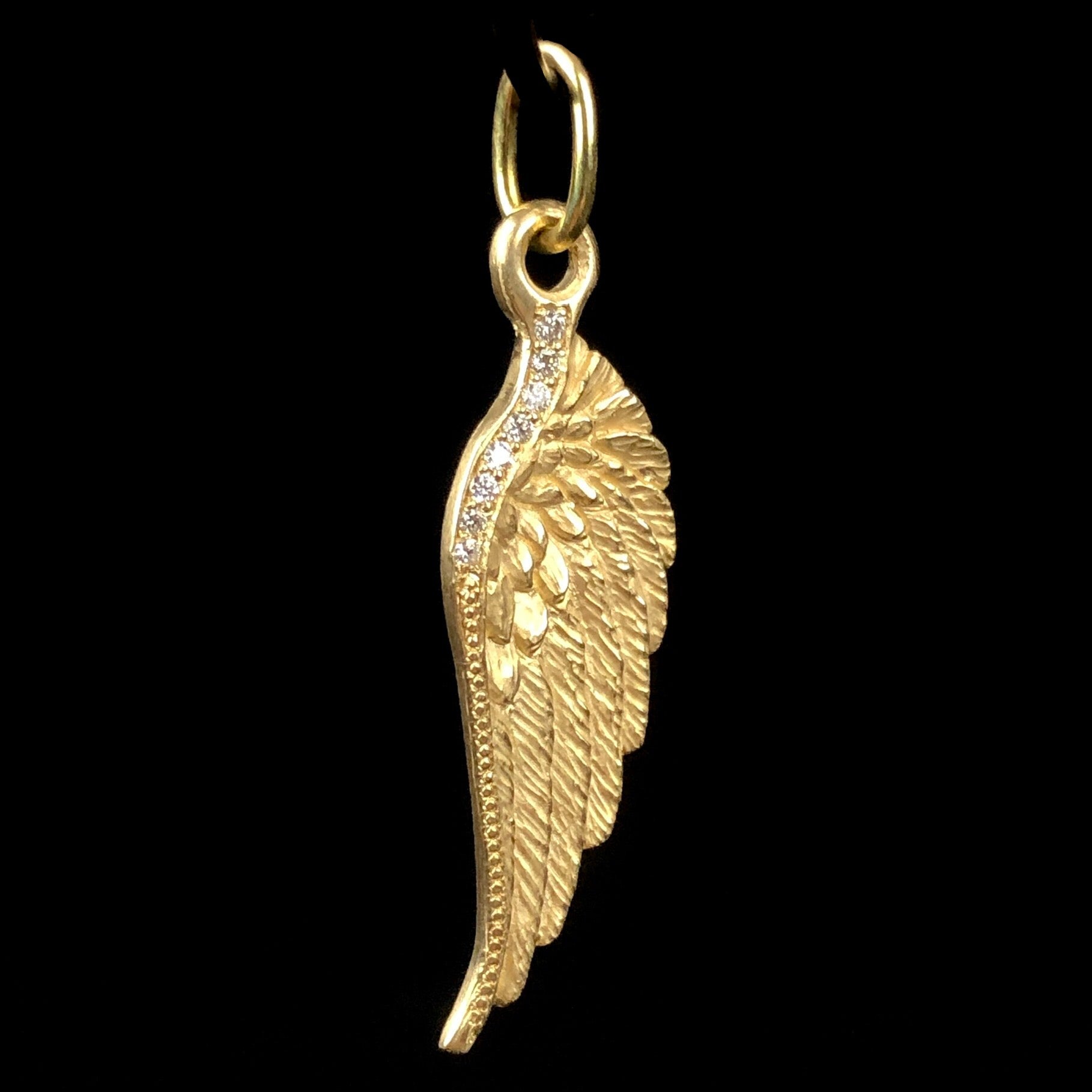 Front of Gold & Diamond Wing Charm