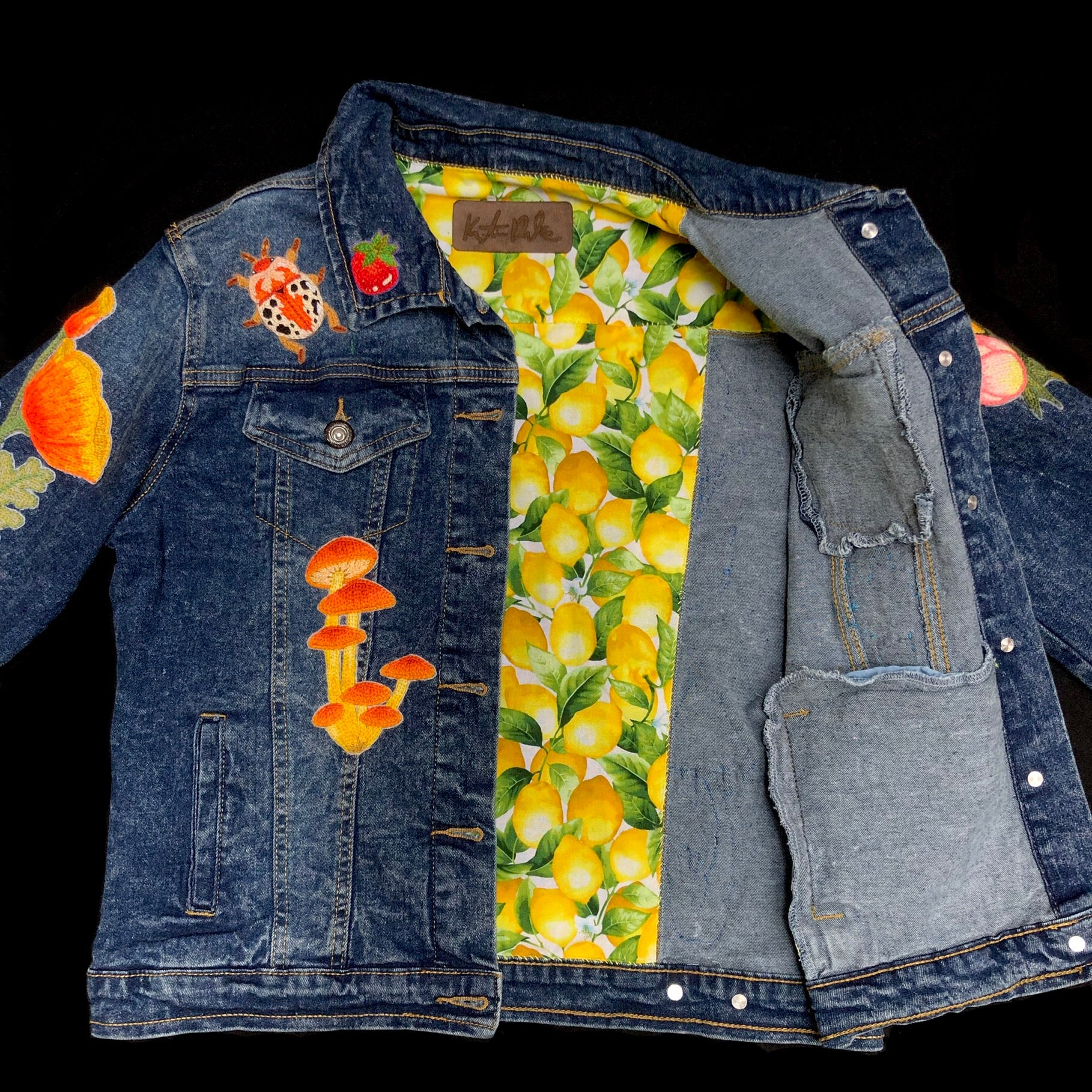 One of a Kinda Hand Embroidered Jean Jacket