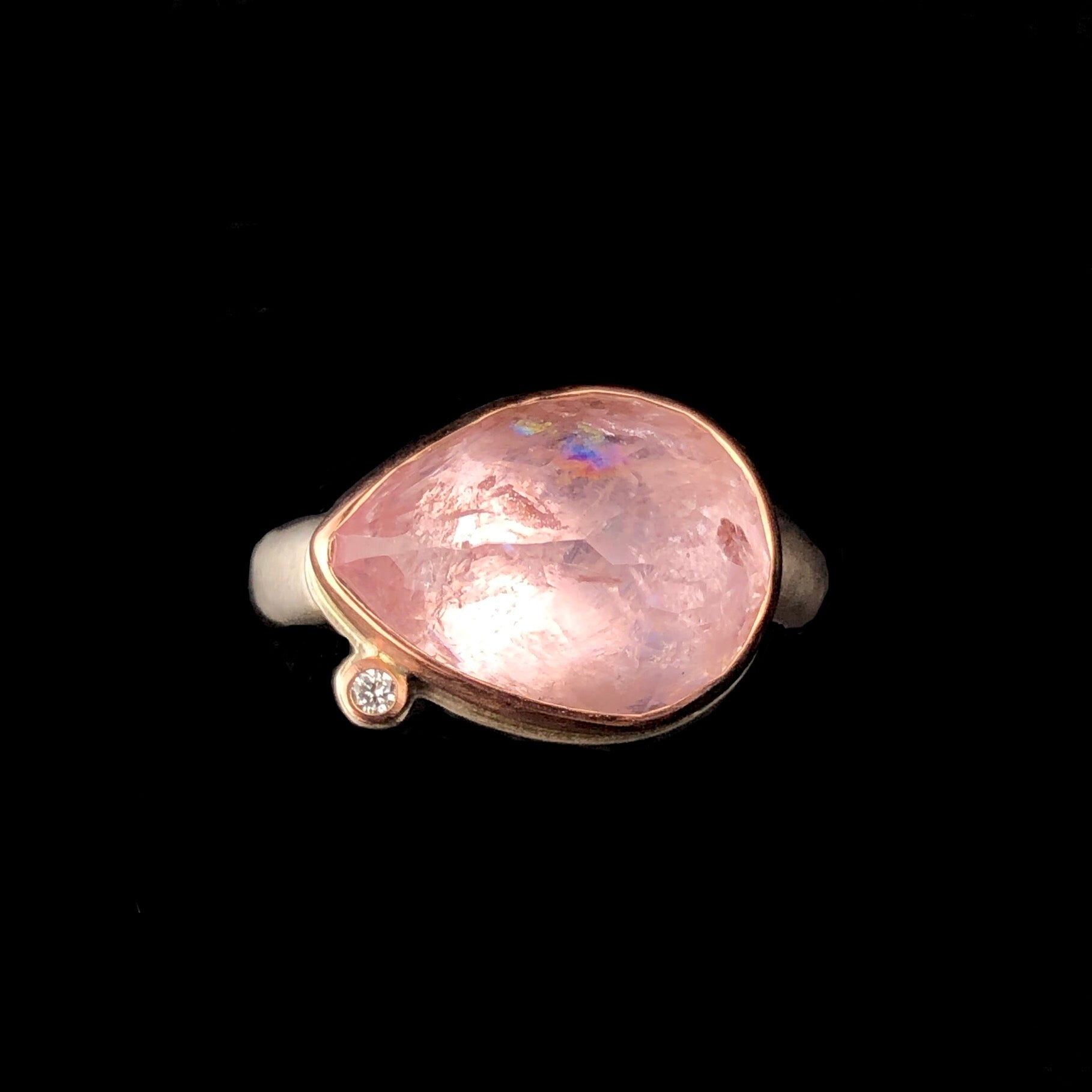 Top view of Teardrop Morganite Ring