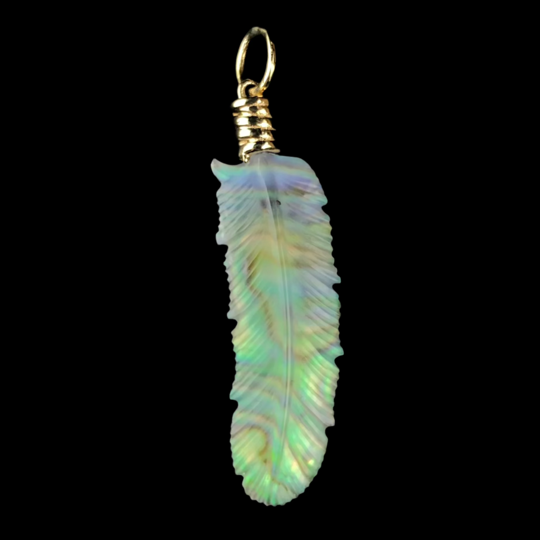 Front view of Feather Charm