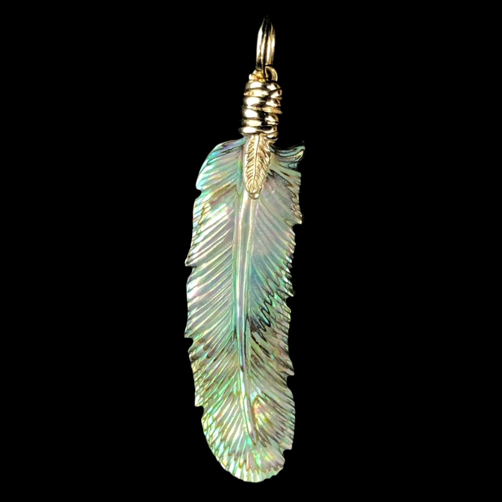 Back view of Feather Charm