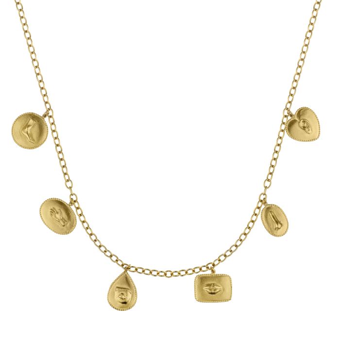 Front view of Gold Sensory Necklace