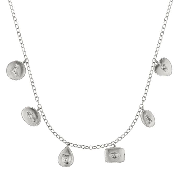 Front view of Silver Sensory Necklace