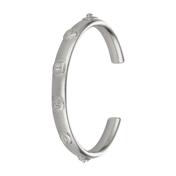 Side view of Silver Senses Cuff Bracelet