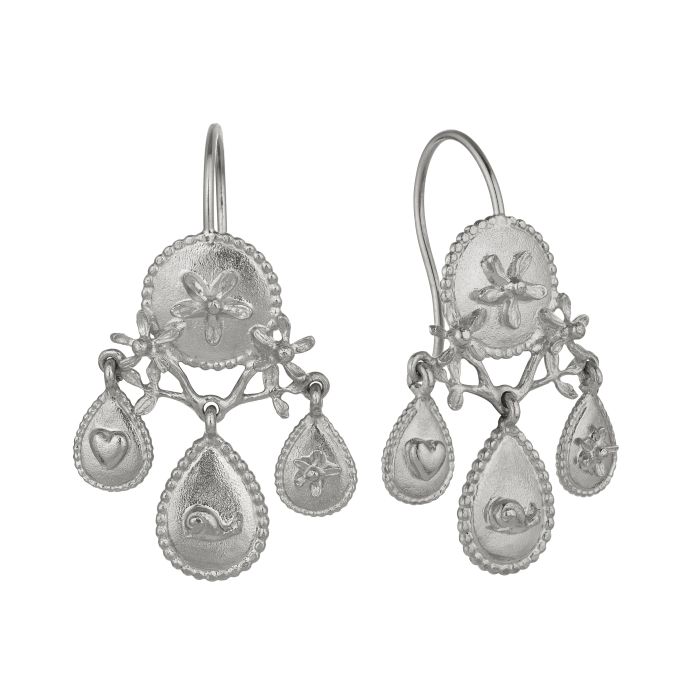 Front view of Silver Balance Earrings