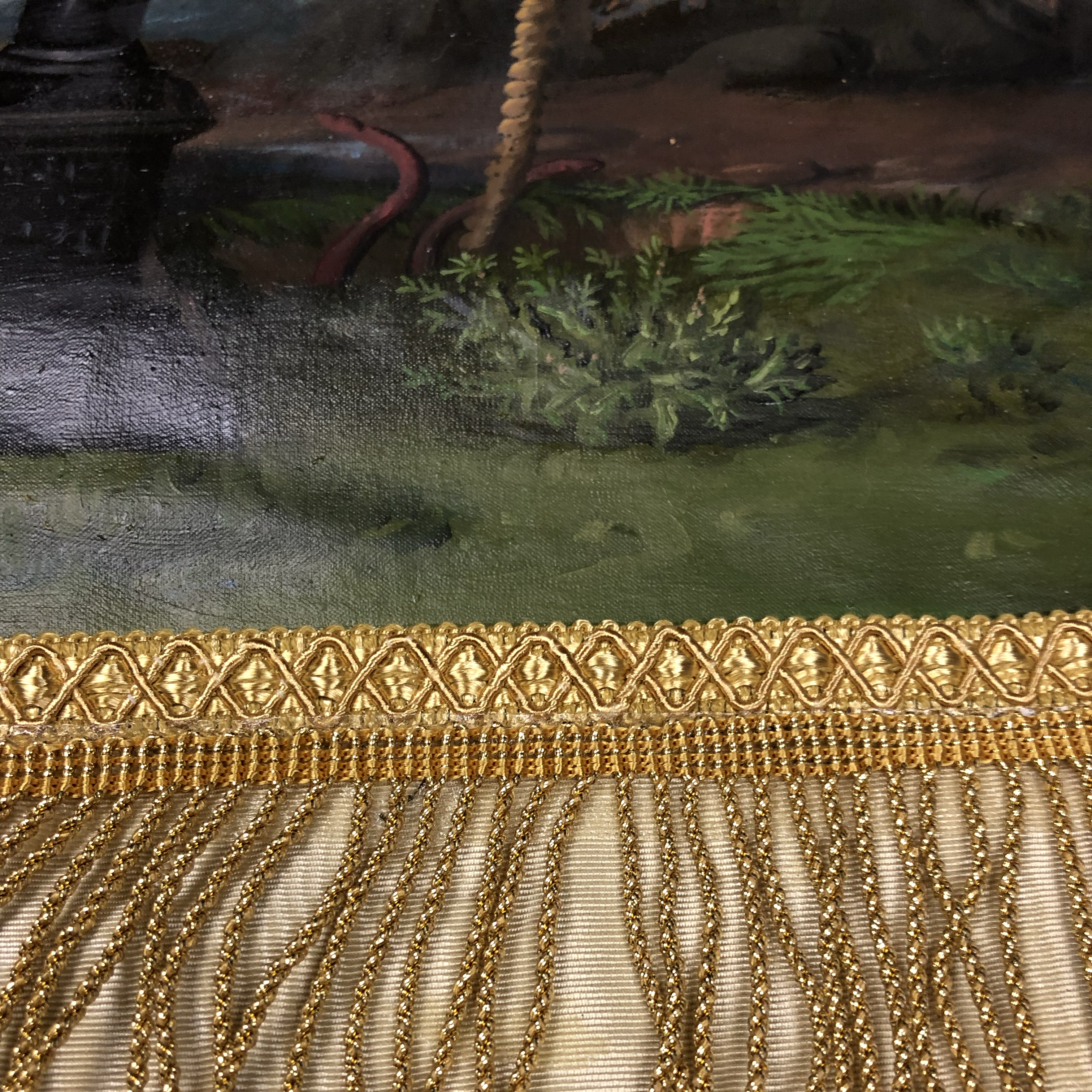 Detail of gold trim on Guardian Lion Flag