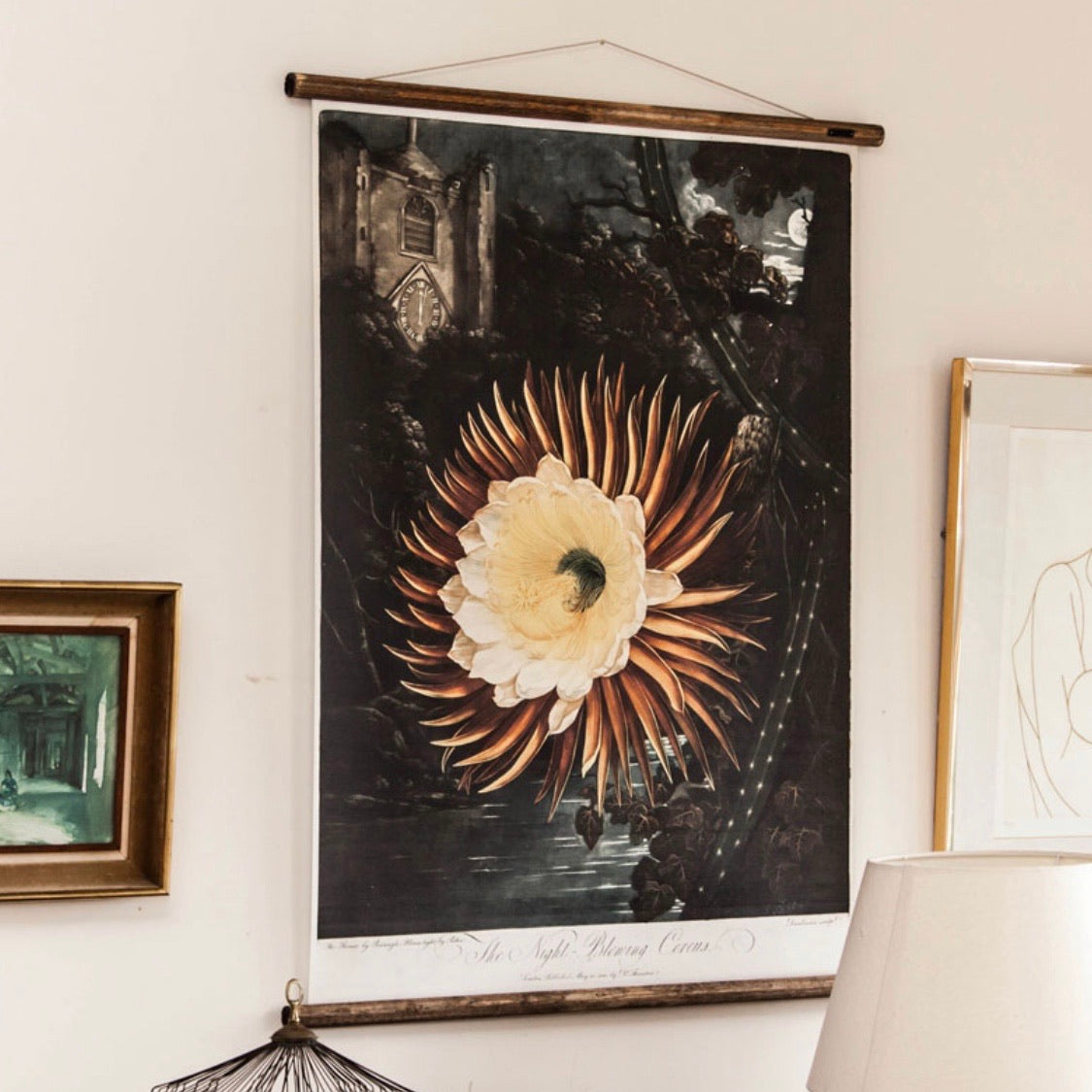 The Night Flower chart hanging on the wall in a living environment